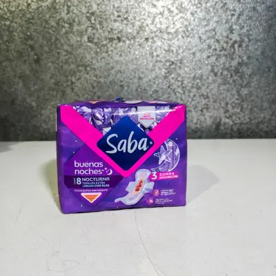 Toallas Femeninas Saba Buenas Noches Nocturna con Alas - 8pzas.