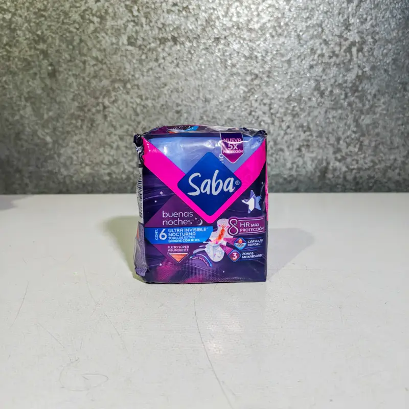 Toallas Femeninas Saba Buenas Noches Nocturna con Alas - 6pzas.