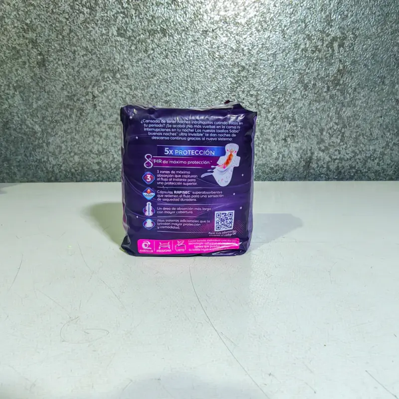 Toallas Femeninas Saba Buenas Noches Nocturna con Alas - 6pzas.