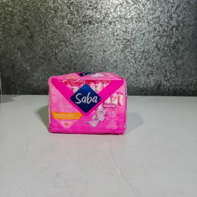 Toallas femeninas Saba intima clip regular con alas - 10pzas