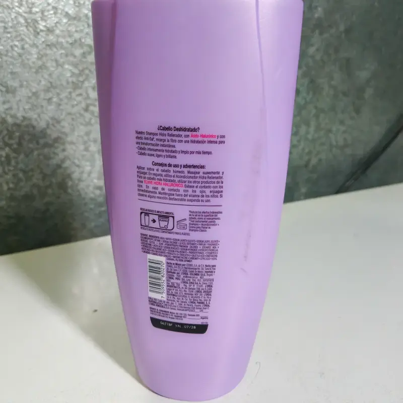 Shampoo L'Oréal Elvive-  Hidra Hialuronico - Hidratación Intensa - 1L